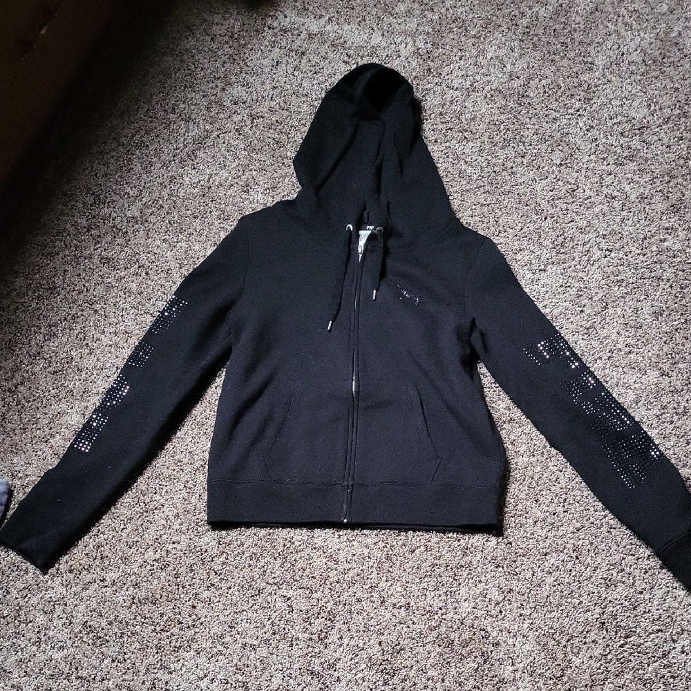 Like New Black Victoria's Secret Pink Hoodie L